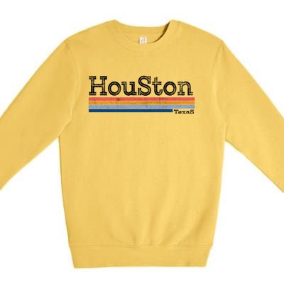 Retro Vintage 80s Style Houston Texas Logo Premium Crewneck Sweatshirt