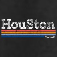 Retro Vintage 80s Style Houston Texas Logo Garment-Dyed Heavyweight T-Shirt