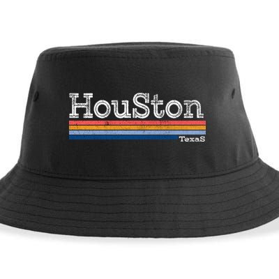 Retro Vintage 80s Style Houston Texas Logo Sustainable Bucket Hat