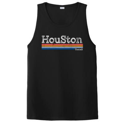 Retro Vintage 80s Style Houston Texas Logo PosiCharge Competitor Tank