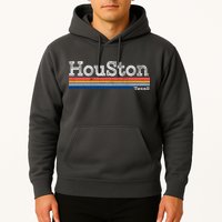 Retro Vintage 80s Style Houston Texas Logo Hoodie