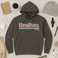 Retro Vintage 80s Style Houston Texas Logo Hoodie