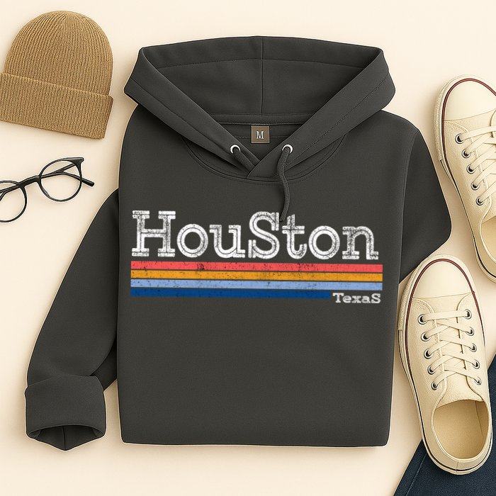 Retro Vintage 80s Style Houston Texas Logo Hoodie