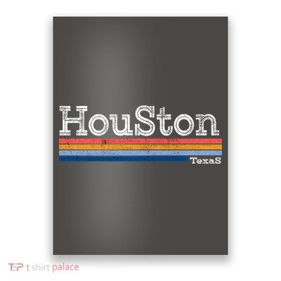 Retro Vintage 80s Style Houston Texas Logo Poster