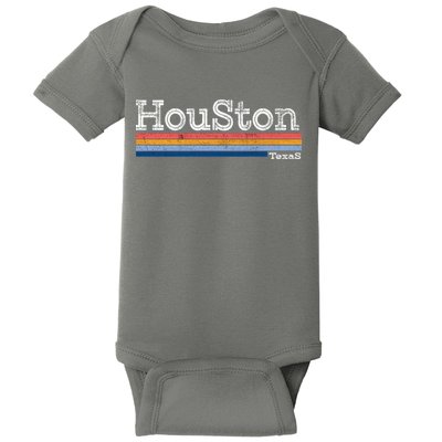 Retro Vintage 80s Style Houston Texas Logo Baby Bodysuit