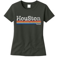 Retro Vintage 80s Style Houston Texas Logo Womens T-Shirt
