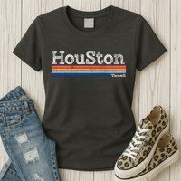 Retro Vintage 80s Style Houston Texas Logo Womens T-Shirt