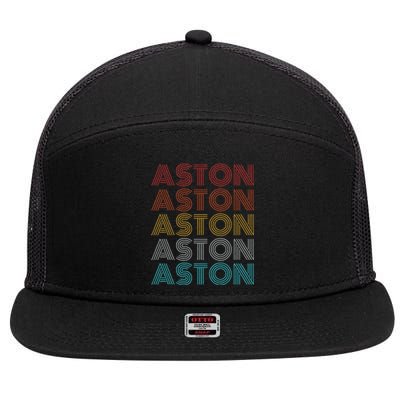 Retro Vintage Aston 7 Panel Mesh Trucker Snapback Hat