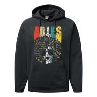 Retro Vintage Aries Birthday Costume African American Performance Fleece Hoodie