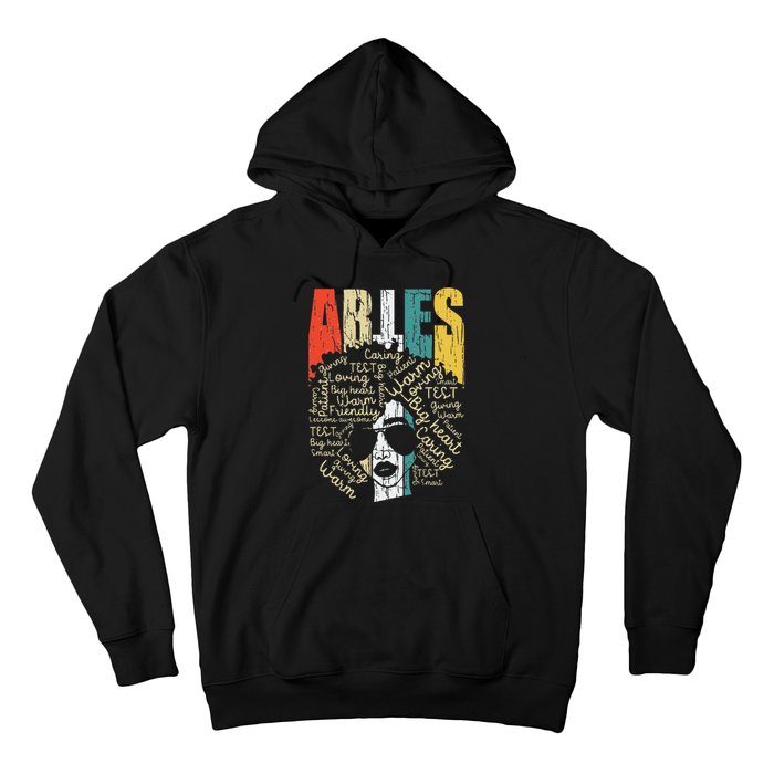 Retro Vintage Aries Birthday Costume African American Hoodie