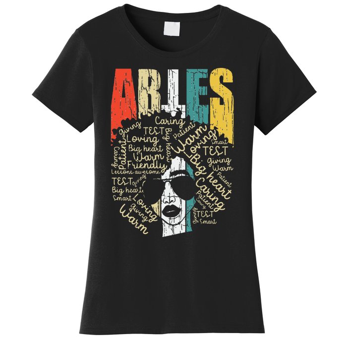 Retro Vintage Aries Birthday Costume African American Women's T-Shirt