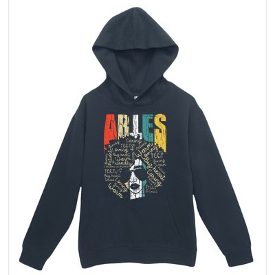 Retro Vintage Aries Birthday Costume African American Urban Pullover Hoodie