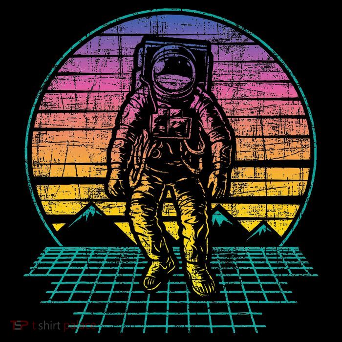 Retro Vintage Astronaut Spaceman Universe Planets Galaxy Drawstring Bag