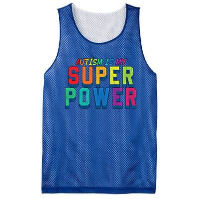 Retro Vintage Autism Is My Super Power Autistic Gift Mesh Reversible Basketball Jersey Tank