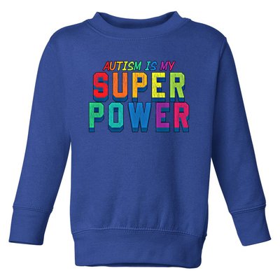 Retro Vintage Autism Is My Super Power Autistic Gift Toddler Sweatshirt