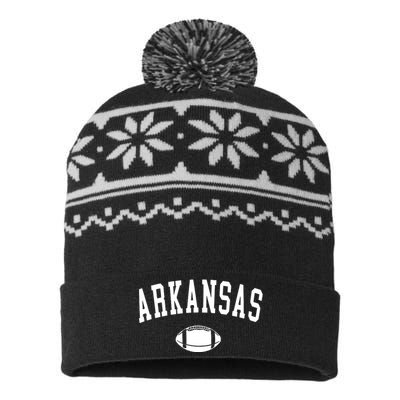 Retro Vintage Arkansas State American Football Gifts USA-Made Snowflake Beanie