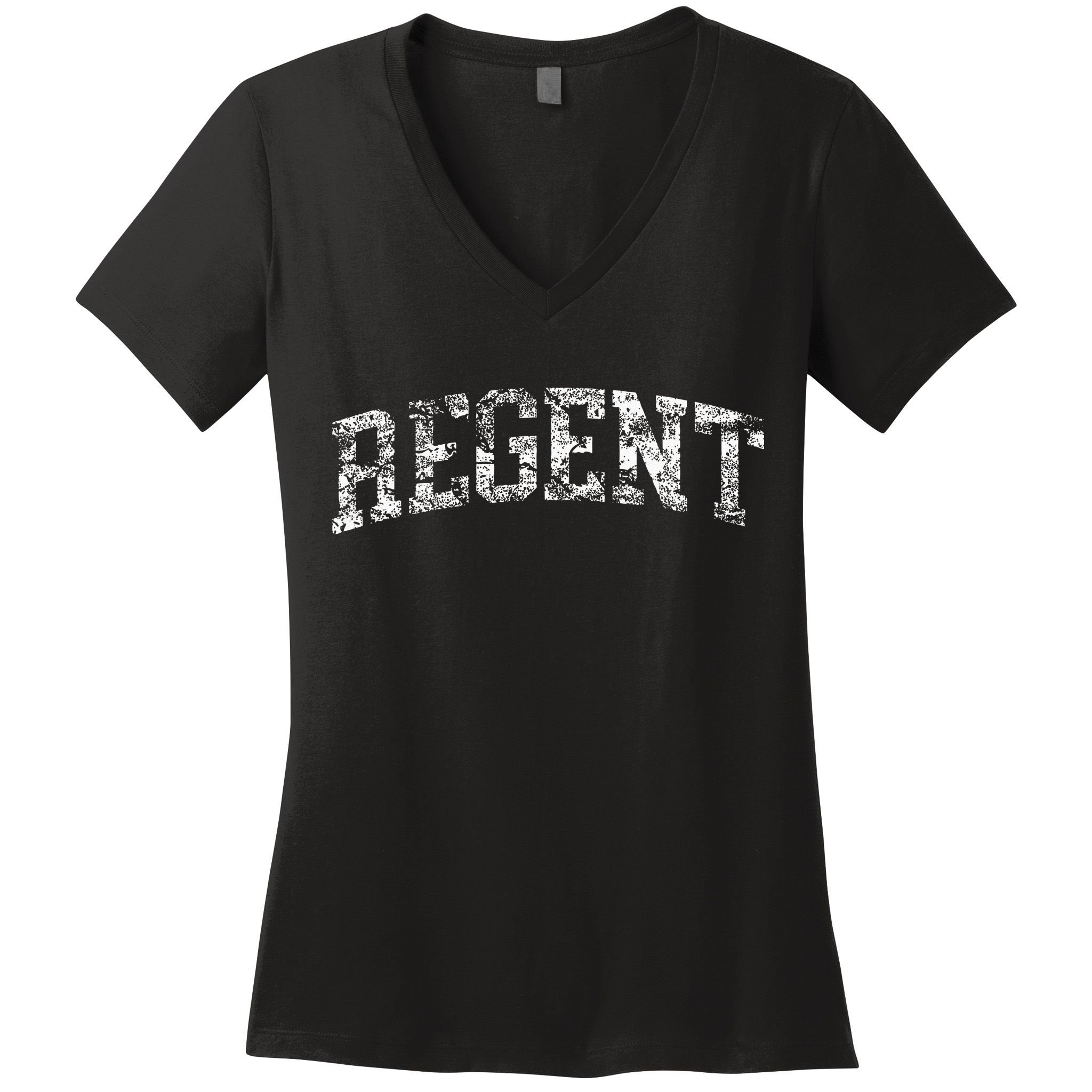 Regent Vintage Arch Logo University Sports Style Women's V-Neck T-Shirt