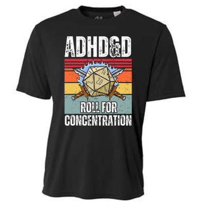 Retro Vintage Adhd&D Roll For Concentration Cooling Performance Crew T-Shirt