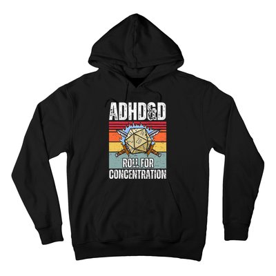 Retro Vintage Adhd&D Roll For Concentration Hoodie