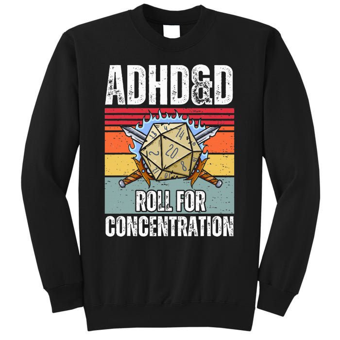 Retro Vintage Adhd&D Roll For Concentration Sweatshirt