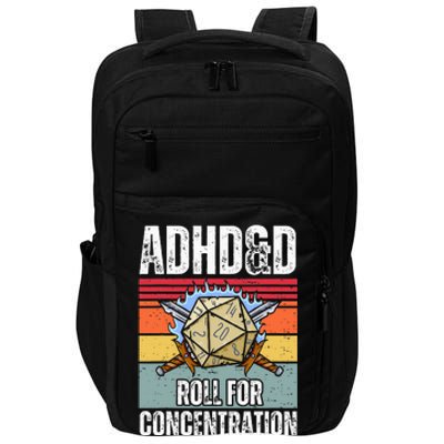 Retro Vintage Adhd&D Roll For Concentration Impact Tech Backpack