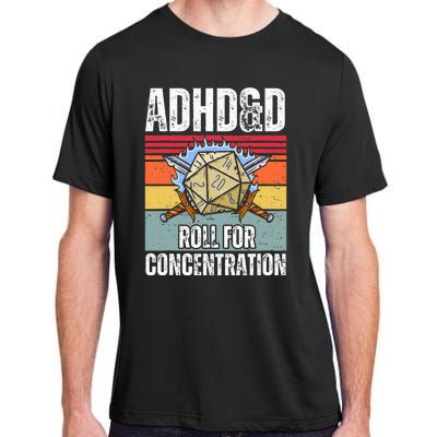 Retro Vintage Adhd&D Roll For Concentration Adult ChromaSoft Performance T-Shirt