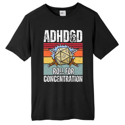 Retro Vintage Adhd&D Roll For Concentration Tall Fusion ChromaSoft Performance T-Shirt