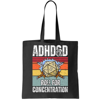 Retro Vintage Adhd&D Roll For Concentration Tote Bag