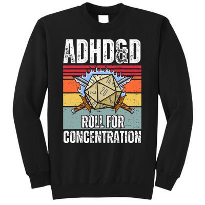 Retro Vintage Adhd&D Roll For Concentration Tall Sweatshirt