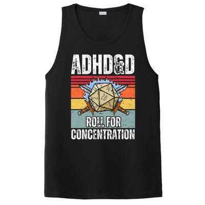 Retro Vintage Adhd&D Roll For Concentration PosiCharge Competitor Tank