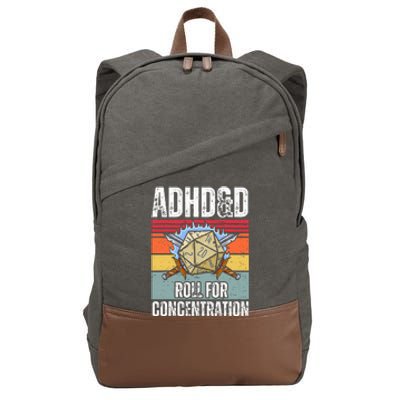 Retro Vintage Adhd&D Roll For Concentration Cotton Canvas Backpack