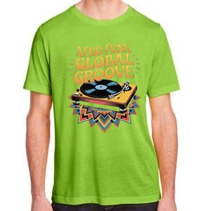 Retro Vinyl Afro Soul Music Groove Funky 70s Adult ChromaSoft Performance T-Shirt