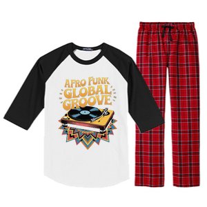 Retro Vinyl Afro Soul Music Groove Funky 70s Raglan Sleeve Pajama Set