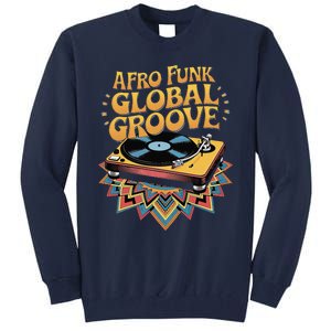 Retro Vinyl Afro Soul Music Groove Funky 70s Tall Sweatshirt