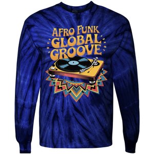 Retro Vinyl Afro Soul Music Groove Funky 70s Tie-Dye Long Sleeve Shirt