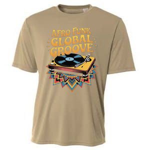 Retro Vinyl Afro Soul Music Groove Funky 70s Cooling Performance Crew T-Shirt