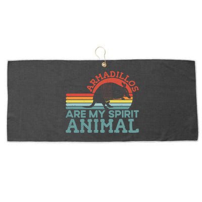 Retro Vintage Armadillo Owner Wildlife Animals Armadillos Gift Large Microfiber Waffle Golf Towel