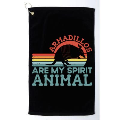 Retro Vintage Armadillo Owner Wildlife Animals Armadillos Gift Platinum Collection Golf Towel