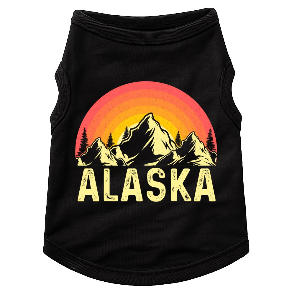 Retro Vintage Alaska Mountain & Sun Doggie Tank