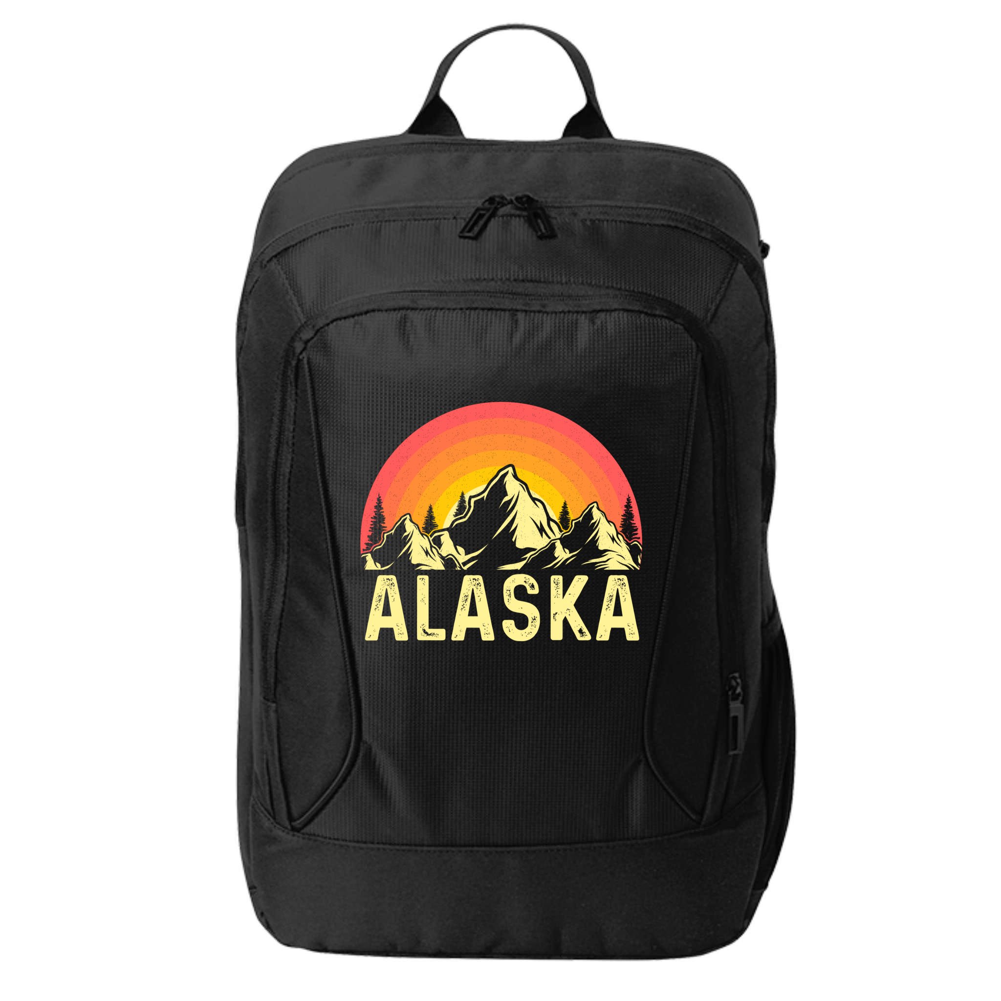 Retro Vintage Alaska Mountain & Sun City Backpack