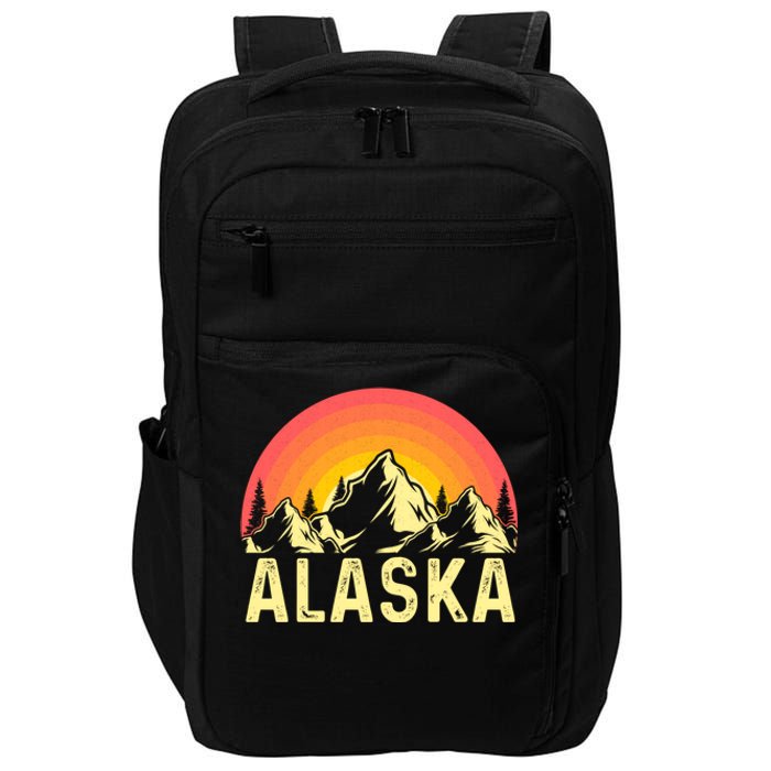 Retro Vintage Alaska Mountain & Sun Impact Tech Backpack