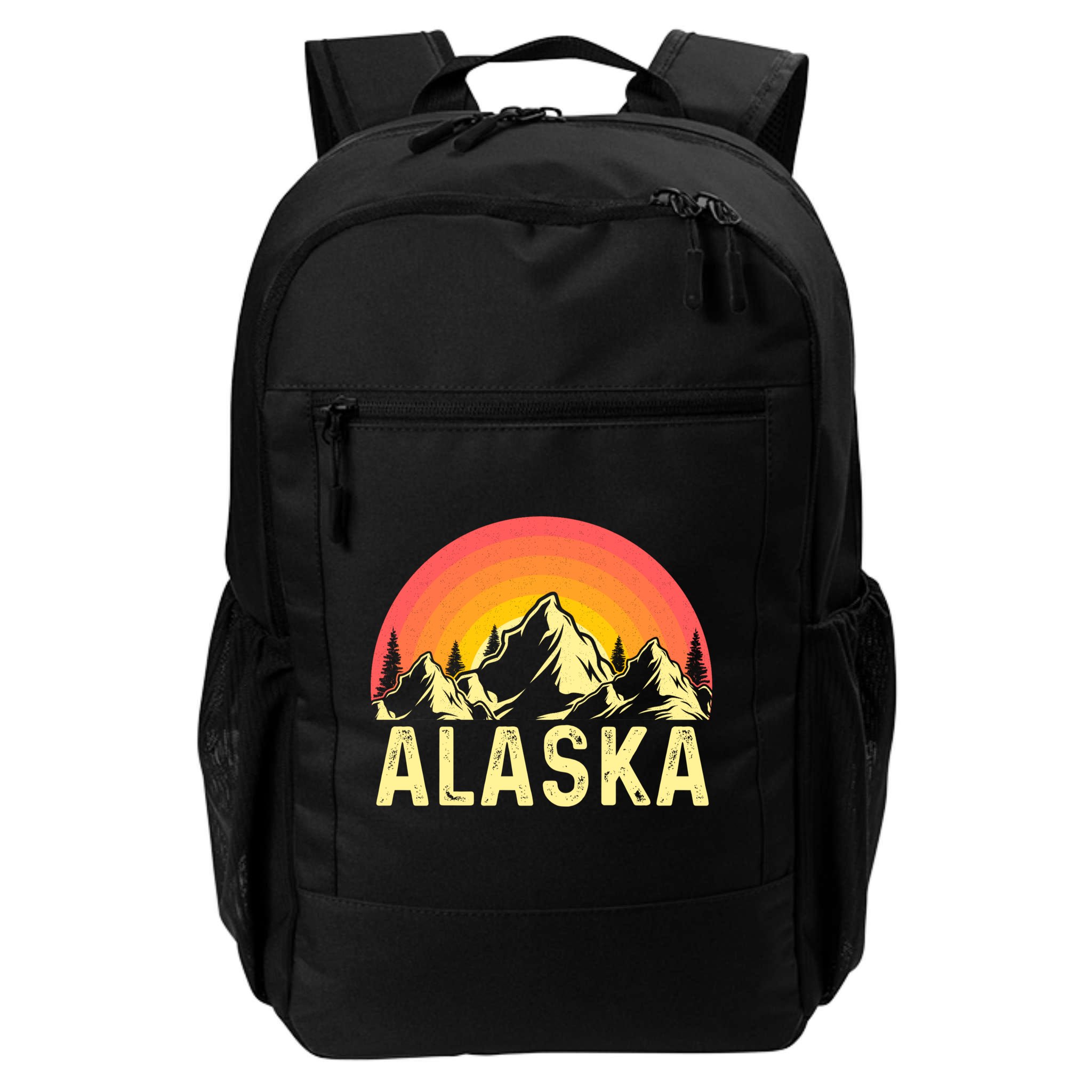 Retro Vintage Alaska Mountain & Sun Backpack