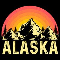 Retro Vintage Alaska Mountain & Sun Backpack