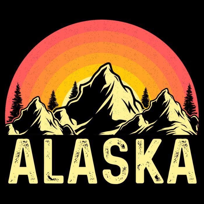 Retro Vintage Alaska Mountain & Sun Backpack