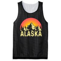 Retro Vintage Alaska Mountain & Sun Mesh Reversible Basketball Jersey Tank