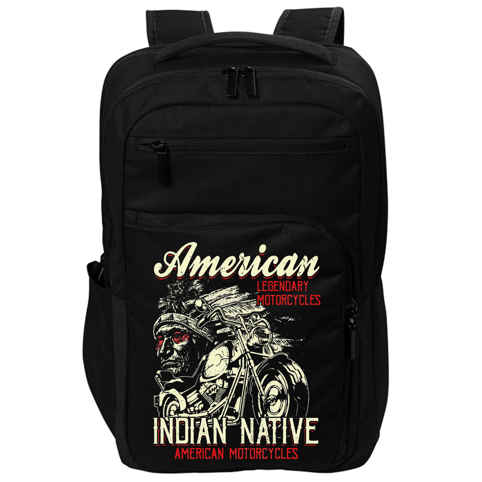 Retro Vintage American Motorcycle Indian for Old Biker Impact Tech Backpack