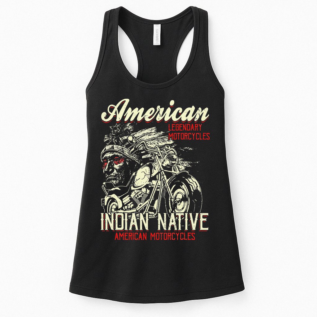 Retro Vintage American Motorcycle Indian for Old Biker Womens Tank Top