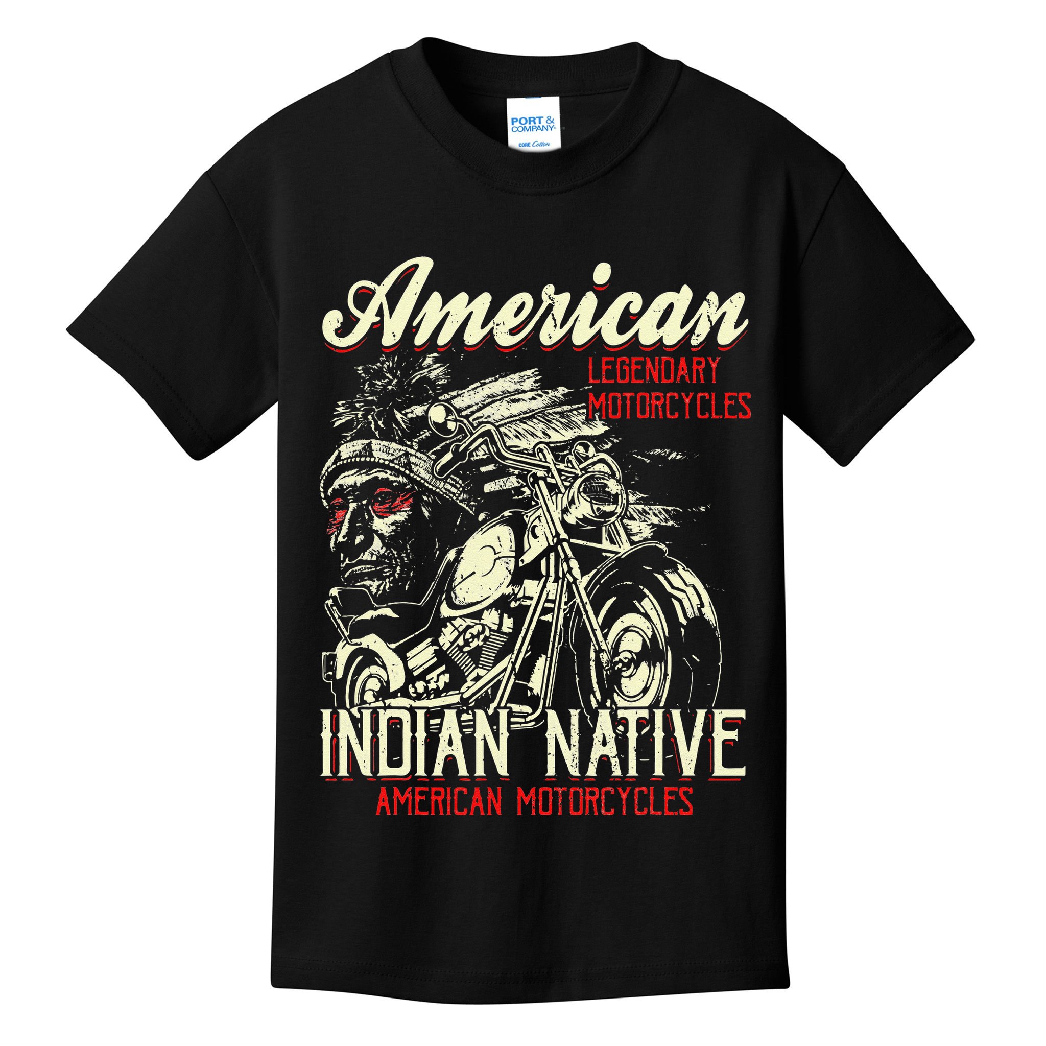 Retro Vintage American Motorcycle Indian for Old Biker Kids T-Shirt