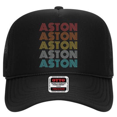 Retro Vintage Aston High Crown Mesh Back Trucker Hat