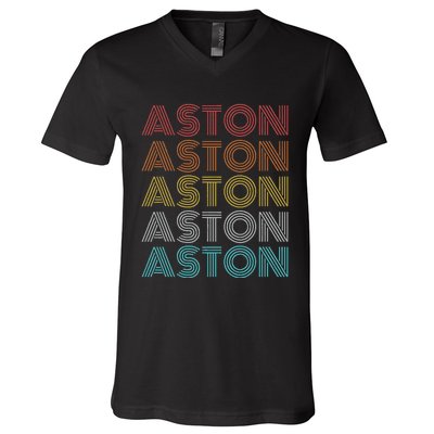 Retro Vintage Aston V-Neck T-Shirt